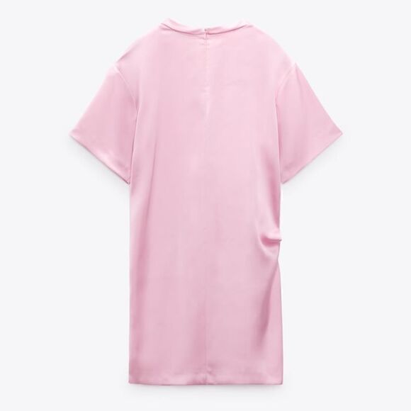 ZARA PINK SATIN MINI DRESS Barbie vibes - Picture 6 of 7